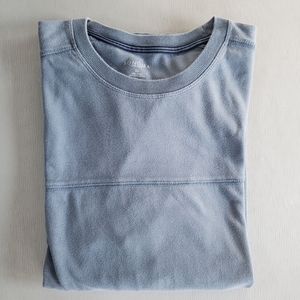 Mens blue Sonoma long sleeve T shirt with multicolor stripes size XL